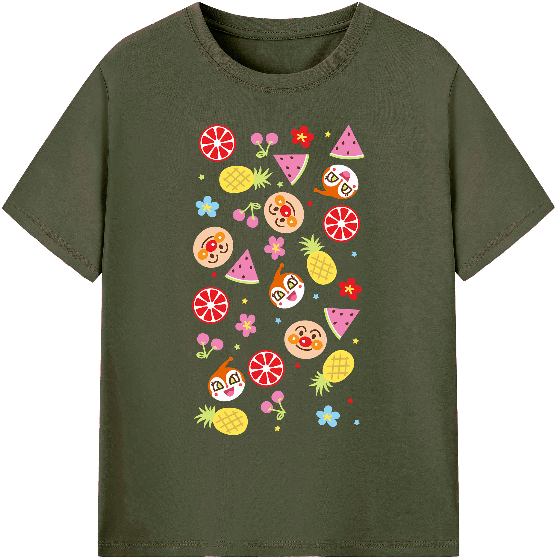 （画像用） アンパンマン Anpanman 綿100％ メンズ半袖Tシャツ｜肌触りやわらか＆通気性